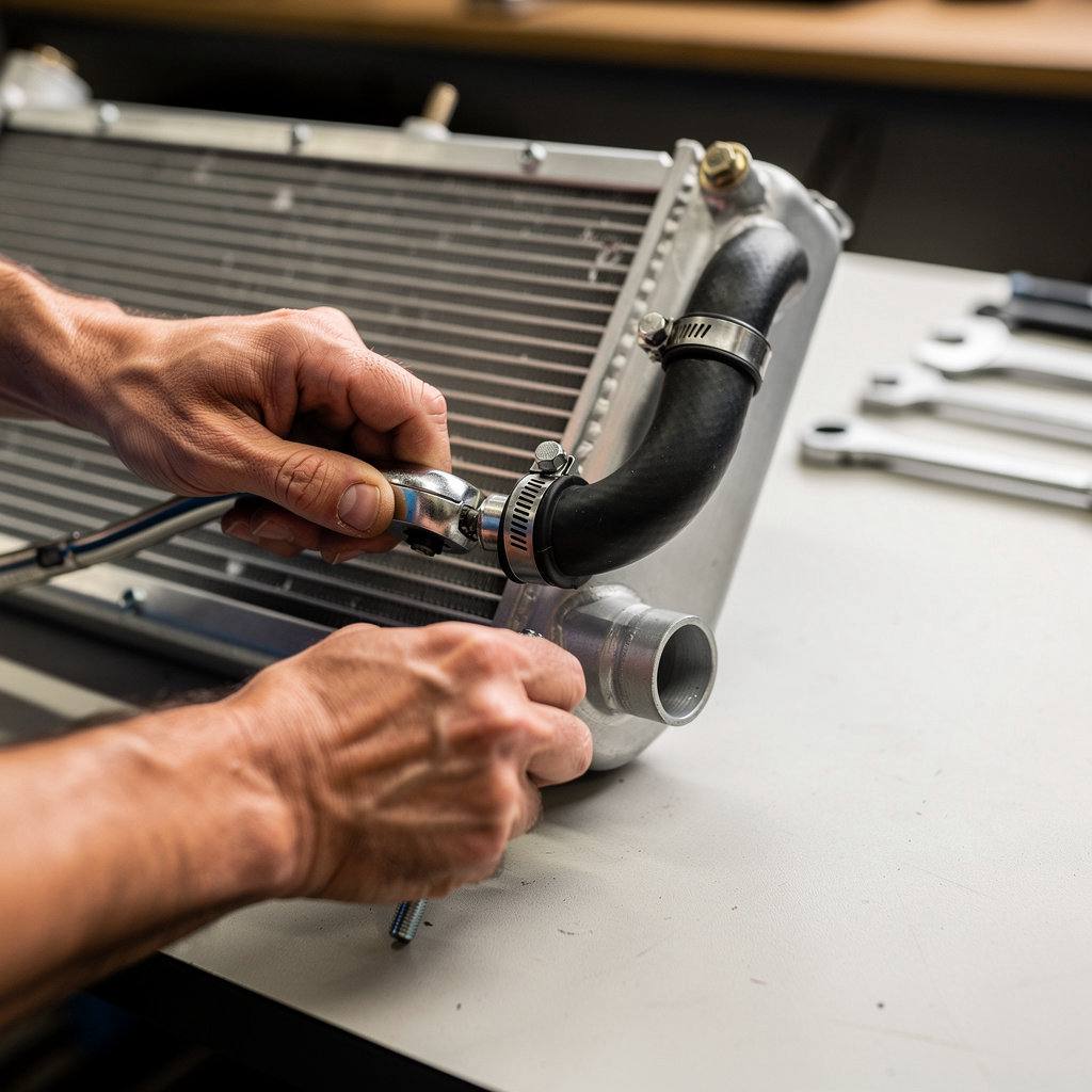Simply Automotive technician performing expert radiator repair service in Goleta, CA